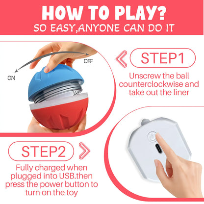 Smart Interactive Dog Toy, Chew Resistant, Dental Care, Outdoor, Rechargeable, for Small and Large Dogs Stri Charged Cat Ball Toy Physical Strength Automatic Kitten Interactive Balls Scaredy Crow Kicker Cat Toy Inter Cat Cats Fishing Rod Feather Aut Dog